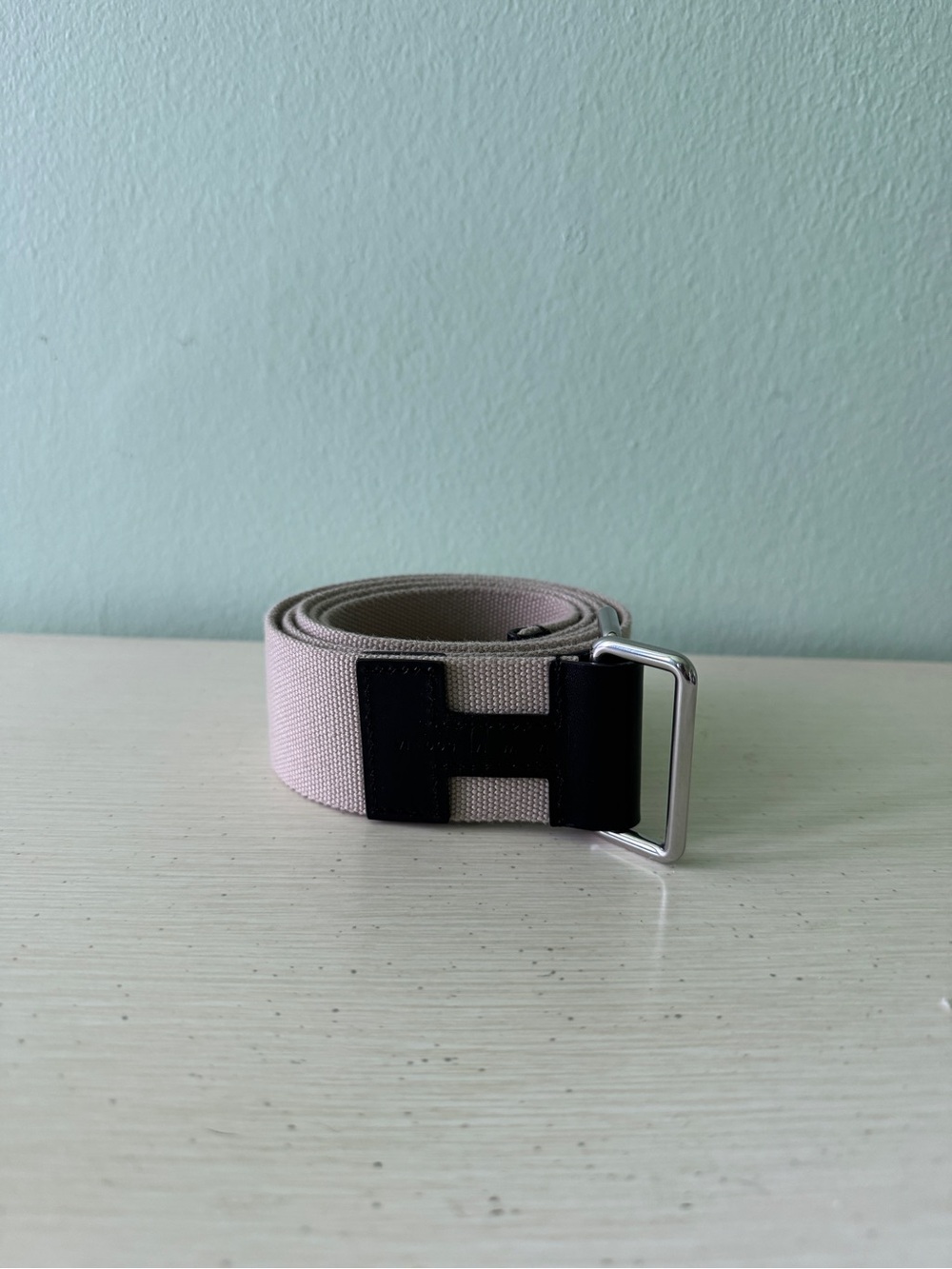 Hermes Nomade Belt Black and Beige Medium